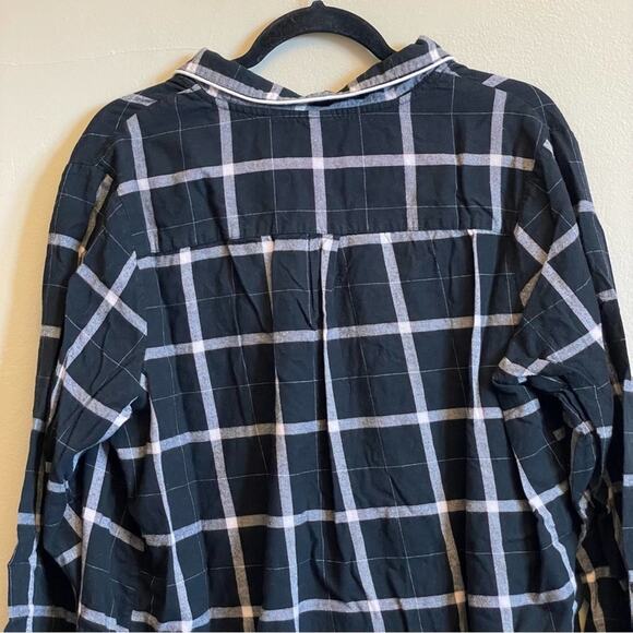 Target XL Stars Above plaid pajama nightgown black white cozy cabincore - Picture 6 of 7